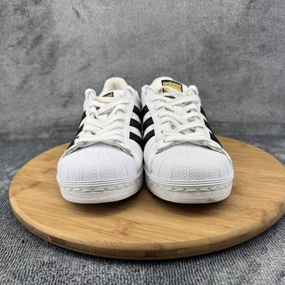 Adidas Superstar Shoes Womens Size 8.5 White Black Leather Shell Toe C77153 - Picture 2 of 9